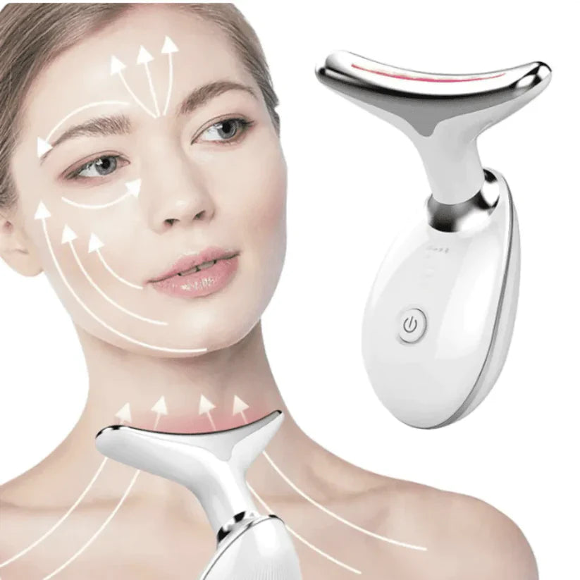 Masajeador Rejuvenecedor para Rostro y Cuello con Luz IPL™ 🌸 ¡El secreto de una piel más firme en minutos!